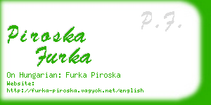 piroska furka business card